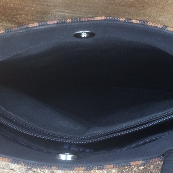 NINE WEST 3 Compartment Animal Print Purse EUC Browns and Black Snap Closure - Picture 9 of 14